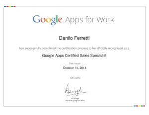 Attestato Google Apps Sales Specialist - Danilo Ferretti