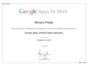 Attestato Google Apps Sales Specialist - Miriano Prelati